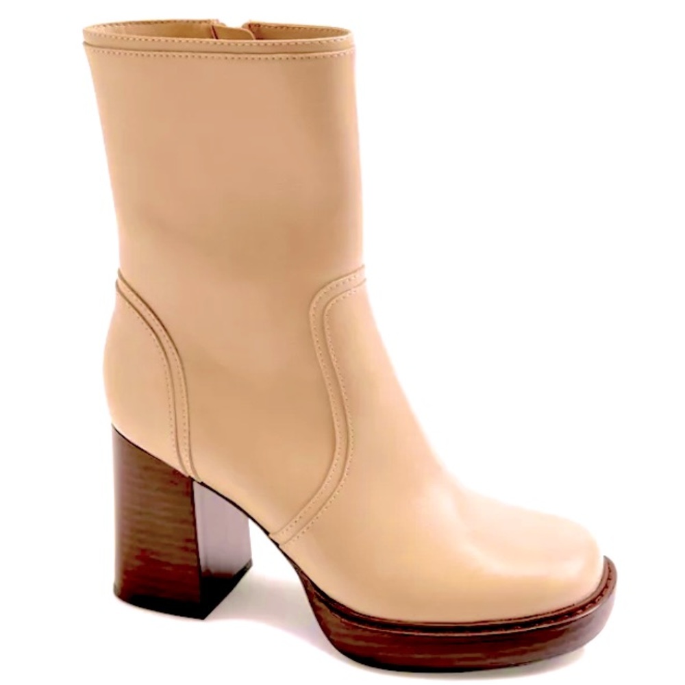 CATWALK Cream/Tan Ankle Boots, Size EU 38, US 7.5